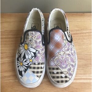 Vans Classic Meadow Patchwork Slip-On Daisy Check Gingham Paisley Size: US 7.0